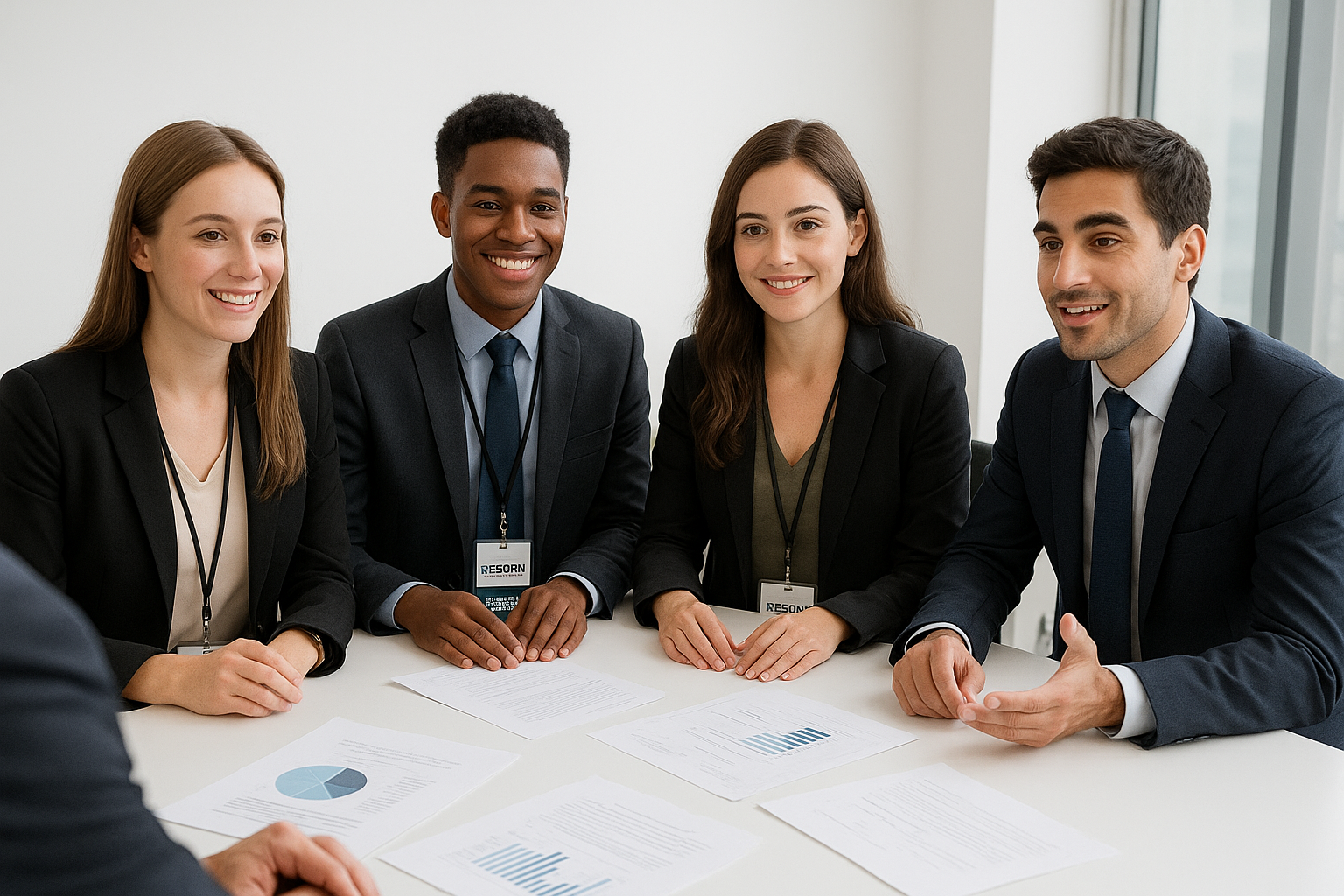 Students and graduates working together